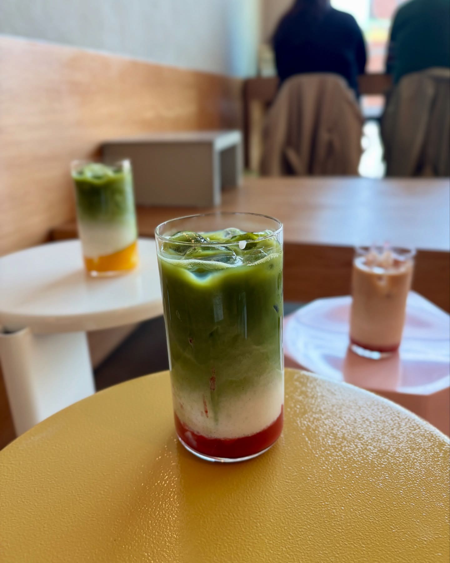 iced matcha, layered
